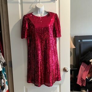 Sequin Mini Dress in Red